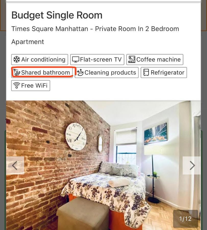 Times Square Manhattan - Private Room In 2 Bedroom Apartment New York Bagian luar foto